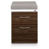 Hirsh 20-inch Deep Mobile Pedestal File 2-Drawer Box/File With Laminate Drawer Fronts And Seat Cushion, White/Chinchilla/Walnut - White - Letter