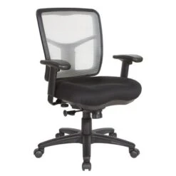 Breathable Mesh Back Office Chair With Upholstered Fabric Seat - Grey -Office Storage Sales 933fcda3 b8ff 408a 997e 20fdff3478e9