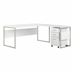 Hybrid 72W X 36D L Shaped Desk With Drawers By Bush Business Furniture - Storm Gray -Office Storage Sales 941a3f71 494f 444d a824 99beeb11aa43