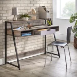 Simple Living Sahana Modern Industrial Writing Desk - Powder Coated/Reclaimed - Black -Office Storage Sales 956230c3 9fd9 4ef7 a9ca f4c1109efd71