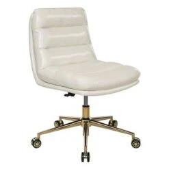 Legacy Office Chair In Faux Leather With Gold Base - Cream -Office Storage Sales 957ff113 434a 4c2b 8d6c f6c559cb787a