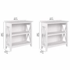 Key West Small 2 Shelf Bookcase - Set Of 2 By Bush Furniture - Washed Gray -Office Storage Sales 9610a784 b3df 44bd 939b 0e6e6d12749b