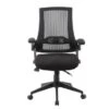 Boss Black Mesh Flip Arm Chair - Black