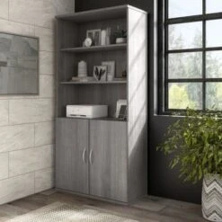 Hybrid Tall 5 Shelf Bookcase By Bush Business Furniture - Storm Gray -Office Storage Sales 96684d98 65b9 4701 b3b0 7bc11526825c