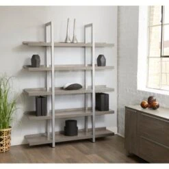 Rye Studio Tivoli Contemporary Open Bookcase With 5 Shelves - Brown -Office Storage Sales 96eae9ee eec4 46c7 b923 fd1ea9a9b62f