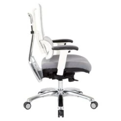 Breathable White Vertical Mesh Managers Chair With Fabric Seat In Steel - Steel -Office Storage Sales 97550c4d 1955 4b84 8356 e6f2d1af9b48