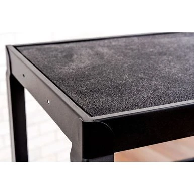 Luxor Adjustable Height Black Metal A/V Cart - Black 4 Luxor Adjustable Height Black Metal A/V Cart - Black - Image 4