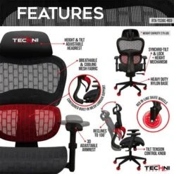 RTA Products RTATS36CRED /AIRFLEX Cool Mesh Gaming Chair - Red -Office Storage Sales 9a6d5460 7271 4822 bc5f 8c7680d8bec9