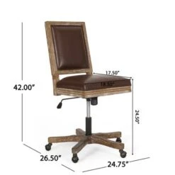 Sandine Upholstered Swivel Office Chair By Christopher Knight Home - Charcoal + Grey Weathered -Office Storage Sales 9b42e576 a422 477e 8114 614afd0f2e0b