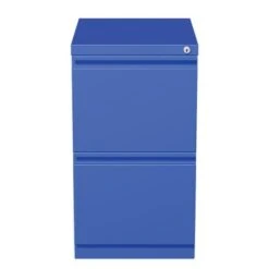 Hirsh 20" D Commercial Mobile Pedestal 2-Drawer File Cabinet, Blue - Blue