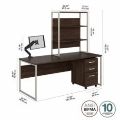 Hybrid 72W Computer Desk Set With Mount By Bush Business Furniture - Storm Gray -Office Storage Sales 9d54bc67 1ec2 418e b2d8 248c6b2cb886
