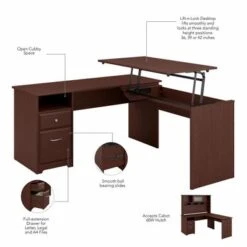 60W 3-position L-shaped Sit To Stand Desk By Bush Furniture - White 33 60W 3-position L-shaped Sit To Stand Desk By Bush Furniture - White -Office Storage Sales 9d7e4998 d527 4b82 b097 dd10ebc8ee4f