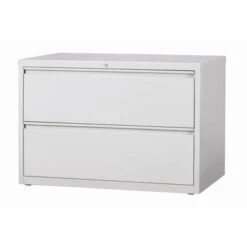 8000 Series 42" Wide 2-Drawer Lateral File Cabinet, Light Gray - Locking - Grey - Steel/Metal
