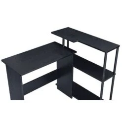 Wooden Writing Desk With Side Shelf - Antique White And Black 24 Wooden Writing Desk With Side Shelf - Antique White And Black -Office Storage Sales 9e13ff37 2913 4606 a255 880bee3dc0d9