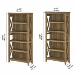 Key West 5 Shelf Bookcase Set By Bush Furniture - Shiplap Gray/Pure White -Office Storage Sales 9e5ef852 09ca 48fb a556 c8afeccca215