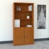 Series C 36W 5 Shelf Bookcase With Doors By Bush Business Furniture - Natural Cherry/Graphite Gray