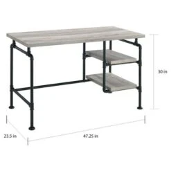 Carbon Loft Girodin Grey Driftwood 2-tier Open Shelving Writing Desk - Metal/Wood - 47.25" X 23.50" X 30" - Rectangular - No - Wood Finish/Metal Finish - No - Industrial - Writing Desks - Assembly Required - Grey Driftwood - Metal - Includes Hardware/Shelves -Office Storage Sales 9fab7a53 d028 4971 8268 618f38e0c535