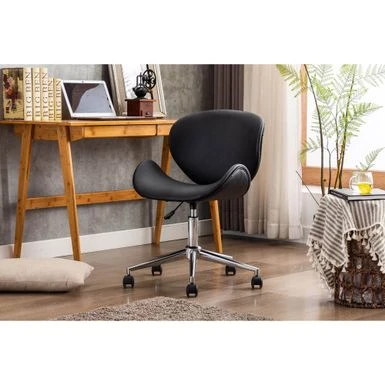 Porthos Home Rudi Office Chair, PU Or Fabric Or Velvet Upholstery, Chrome Legs - Blue Fabric 2 Porthos Home Rudi Office Chair, PU Or Fabric Or Velvet Upholstery, Chrome Legs - Blue Fabric - Image 2