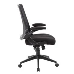 Boss Black Mesh Flip Arm Chair - Black -Office Storage Sales a0e5ca45 69dd 47c2 80a6 f995d2166591