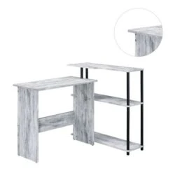 Wooden Writing Desk With Side Shelf - Antique White And Black 29 Wooden Writing Desk With Side Shelf - Antique White And Black -Office Storage Sales a1666ed2 5392 49f4 918c bbae06cb35e3