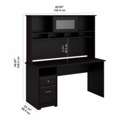 Cabot 60W Computer Desk With Hutch In Espresso Oak By Bush Furniture - Espresso Oak -Office Storage Sales a1a676ac f34c 4271 a42b 52f14020c617