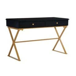 Aleta Campaignn Two Drawer Desk Black