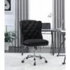 Upholstered Tufted Office Chair Black And Chrome