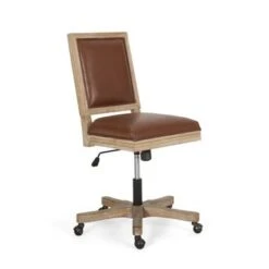 Sandine Upholstered Swivel Office Chair By Christopher Knight Home - Charcoal + Grey Weathered -Office Storage Sales a27a782f ba82 4f99 a7f1 18b1737fbf77