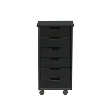 Carlisle Black Six Drawer Rolling Storage Cart Black 2 Carlisle Black Six Drawer Rolling Storage Cart Black - Image 2