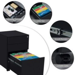 3 Drawer Mobile File Cabinet With Lock Steel File Cabinet - White -Office Storage Sales a42dd0fb 8043 41be ab93 56ce25b3bf7a