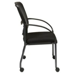 Pro-Line II Black Breathable ProGrid Rolling Visitor's Chair - ProGrid Back Visitor's Chair, Titanium Legs -Office Storage Sales a45c9288 d96b 436d 91c8 a2940673ad09