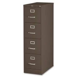 Lorell Fortress Series 26.5-inch Letter-size 4-drawer Vertical Files - Letter - Brown