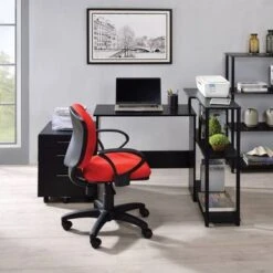 Wooden Writing Desk With Side Shelf - Antique White And Black 22 Wooden Writing Desk With Side Shelf - Antique White And Black -Office Storage Sales a5a04794 ece0 488e b1e5 2ebfe2c80a3b