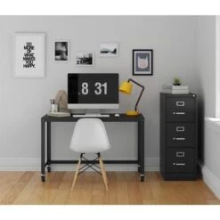 Hirsh 22-in Deep 3 Drawer, Letter Width, Vertical File Cabinet - Grey -Office Storage Sales a5ea154f 54ee 483f 9da7 7cc12579ddaa