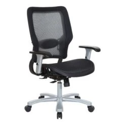 Big & Tall Ergonomic Chair With Aluminum Base - Black Silver