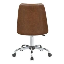 Upholstered Tufted Back Office Chair Brown And Chrome -Office Storage Sales a62e7b6e 07d6 487d a3ac 34ffcd61e407
