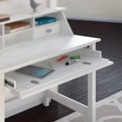 Computer Desk With Drawers In Pure White - White -Office Storage Sales a63ed3c9 5fd6 4dfc 9219 07ea4303d515