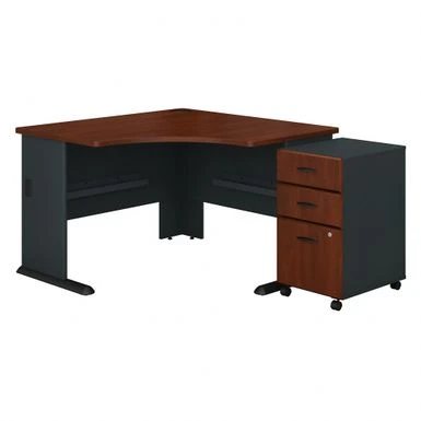 Bush Business Series A 48W Corner Desk With Mobile File Cabinet In Oak - Slate/White Spectrum 13 Bush Business Series A 48W Corner Desk With Mobile File Cabinet In Oak - Slate/White Spectrum - Image 13
