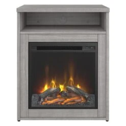 Studio C 24W Electric Fireplace With Shelf By Bush Business Furniture - Storm Gray -Office Storage Sales a87ae5d8 d9ce 42d4 812b f330693432f5