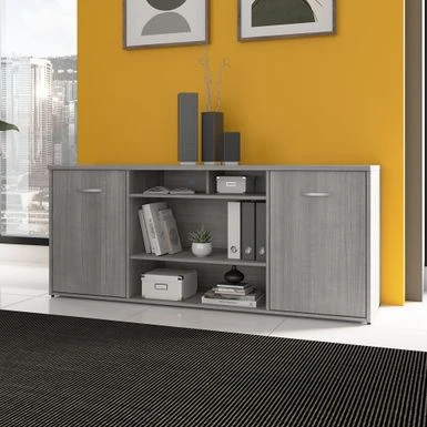 Studio C 72W Storage Cabinet With Doors By Bush Business Furniture - Platinum Gray 1 Studio C 72W Storage Cabinet With Doors By Bush Business Furniture - Platinum Gray