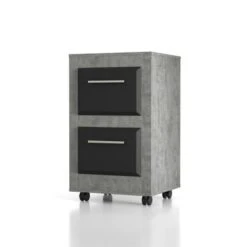 DH BASIC Urban Two-Drawer Mobile File Cabinet With Iron Bar Pulls By Denhour - Cement -Office Storage Sales aa955aa1 a8e6 42d2 ae7c 40d643acad4a