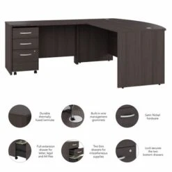 Studio C 72W L-Shaped Bow Desk With Drawers By Bush Business Furniture - Storm Gray -Office Storage Sales aac065cb f414 46c1 854c 111d5cc9284c