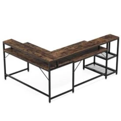 Lee Industrial L-Shaped Desk With Storage Shelves, Corner Computer Desk PC Laptop Study Table Workstation - Grey -Office Storage Sales ab241da2 5c0d 43d3 ae77 93e71ccc964a