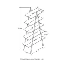Glitzhome Casual 3-5 Tier Etagere Storage Bookcase Ladder Bookshelf - Walnut-5.4FT-A Shape -Office Storage Sales ab4fdee2 6860 4558 9855 0bc81b544380