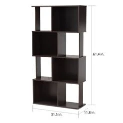 Porch & Den Satterberg Geometric Wood Bookshelf -Office Storage Sales ac004048 fbe4 4169 97a8 ad0b62cc37d1