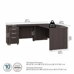 Studio C 72W L-Shaped Bow Desk With Drawers By Bush Business Furniture - Storm Gray -Office Storage Sales ad8376a7 6cbf 4643 bd43 47e82c20df1d