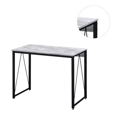 Wooden Top Writing Desk With Metal Frame - Black 11 Wooden Top Writing Desk With Metal Frame - Black - Image 11