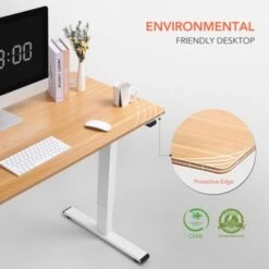 FlexiSpot 48"x24" Whole Piece Desktop Home Office Standing Desk Height Adjustabel Desk Computer Desk - Maple -Office Storage Sales aed54a29 8972 4e1a 829f b4efa478687e