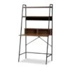 Baxton Studio Palmira Industrial Wood And Metal Desk With Shelves-Walnut Brown - Walnut Brown, Black