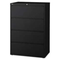 Lorell Black 4-drawer Lateral Files - Black - Letter